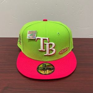 New Era x Big League Chew, 59Fifty Fitted Hat, Tampa Bay Rays, Watermelon